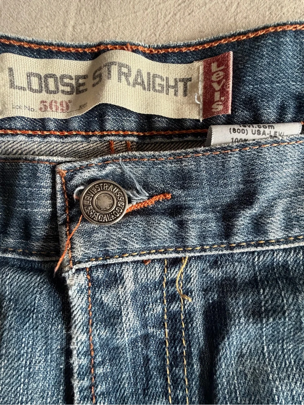 Y2K 2006 Levi’s 569 Loose Straight Jeans Men’s 36x32 Faded Medium Blue